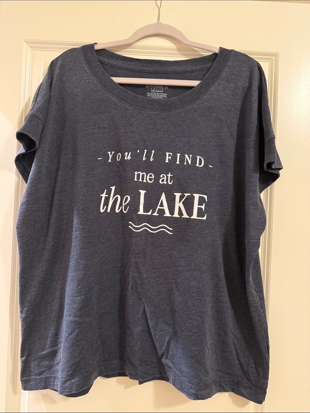 You'll Find Me at the Lake Short Sleeve Tee - Navy - Picture 1 of 5
